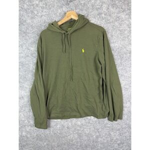 Polo Ralph Lauren T-shirt Hoodie Mens Large Pony Lightweight Green Pullover Army